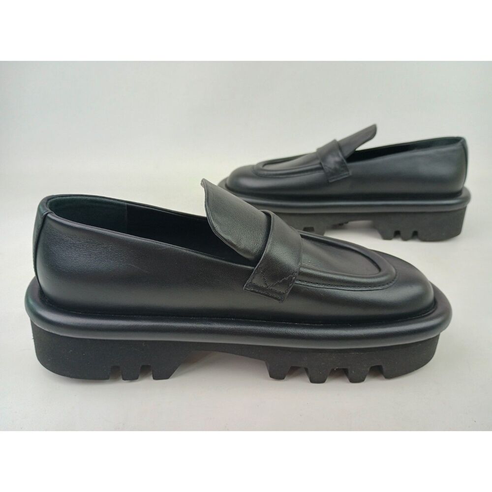 JW Anderson Women's Black Leather Bumper Loafer Shoes Size 39 - Picture 5 of 7